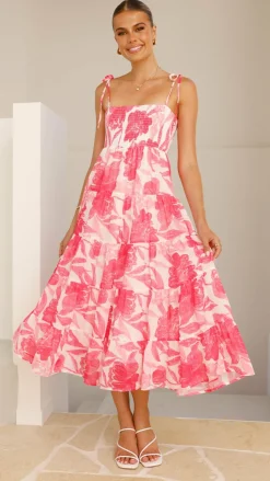Gwynne Maxi Dress - Pink Print