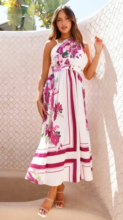 Hadas Maxi Dress - Pink / White Floral