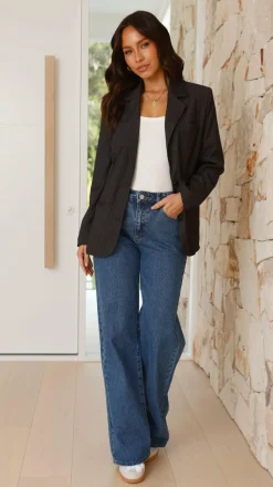 Hadrian Blazer - Charcoal Pinstripe