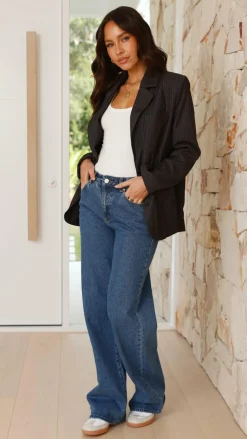 Hadrian Blazer - Charcoal Pinstripe