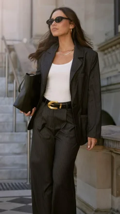 Hadrian Blazer - Charcoal Pinstripe