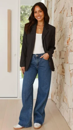 Hadrian Blazer - Charcoal Pinstripe