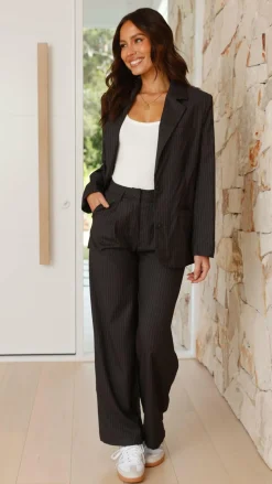 Hadrian Blazer - Charcoal Pinstripe