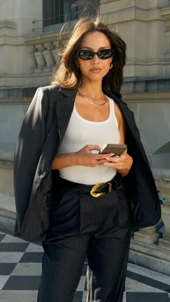 Hadrian Blazer - Charcoal Pinstripe