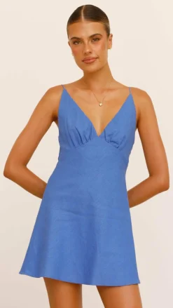 Halina Mini Dress - Blue
