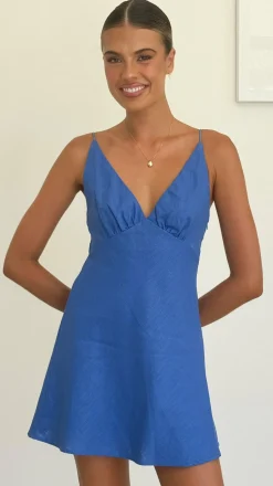 Halina Mini Dress - Blue