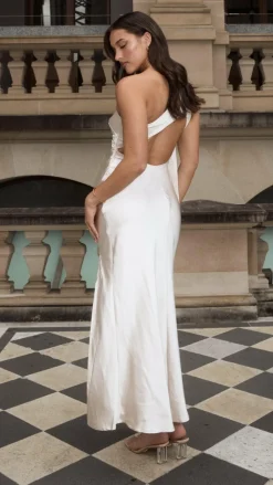 Halle One Shoulder Maxi Dress - Champagne