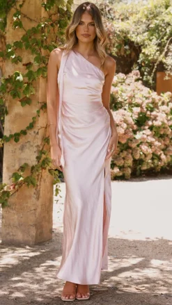 Halle One Shoulder Maxi Dress - Pink