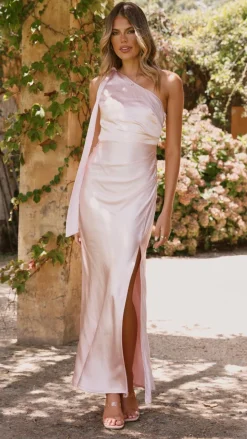 Halle One Shoulder Maxi Dress - Pink
