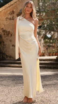 Halle One Shoulder Maxi Dress - Yellow