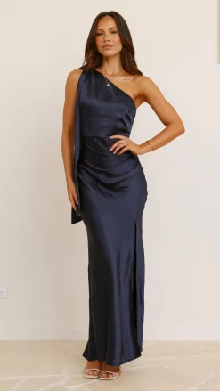 Halle One Shoulder Maxi Dress - Navy