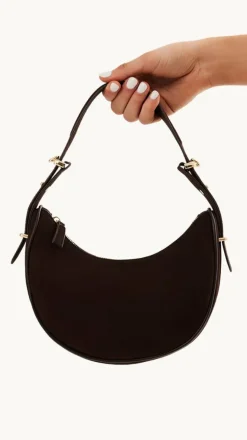 Halo Shoulder Bag - Chocolate Suede