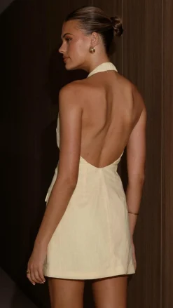 Halzie Mini Dress - Lemon