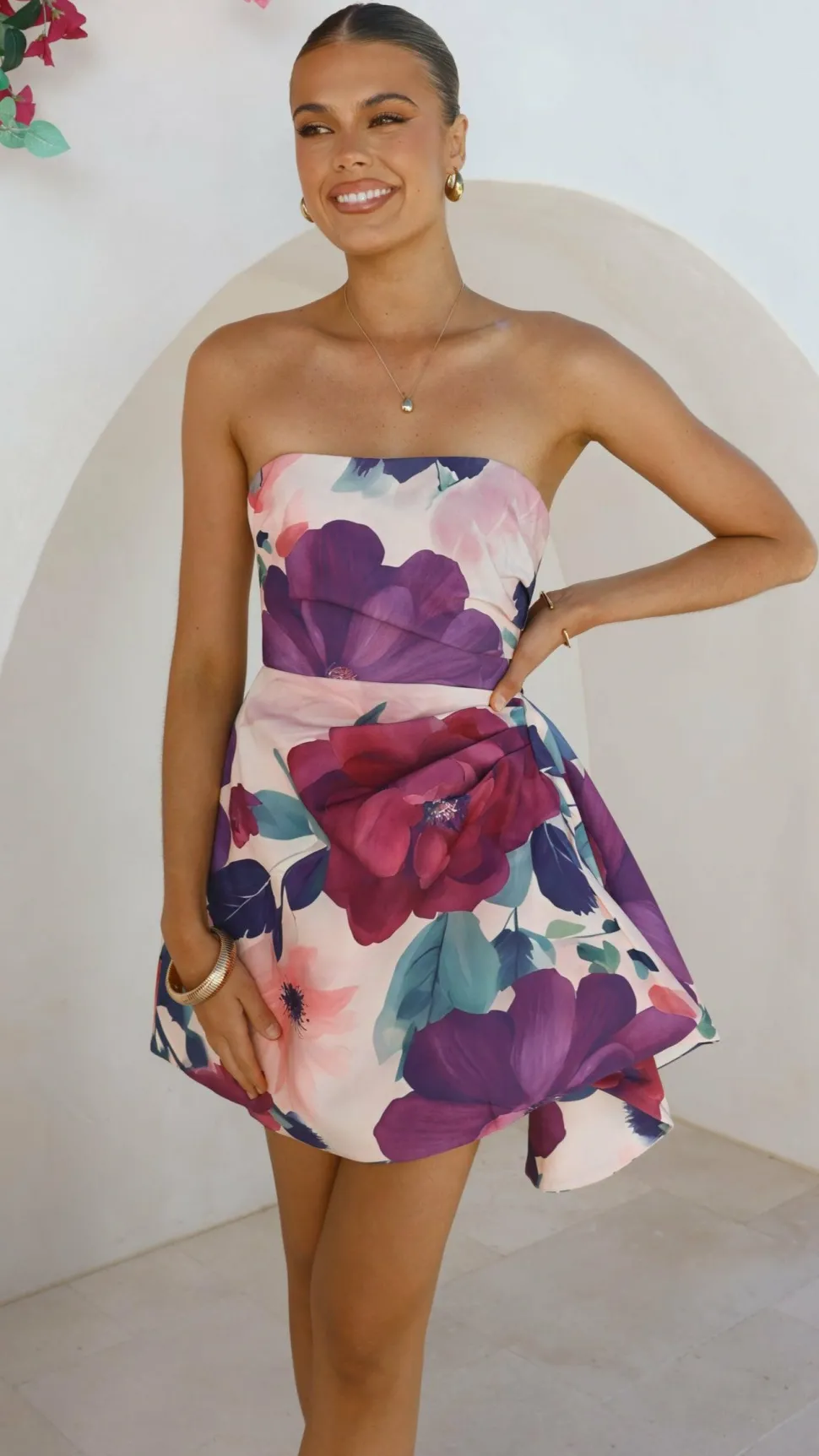 Hanae Mini Dress - Violet Floral