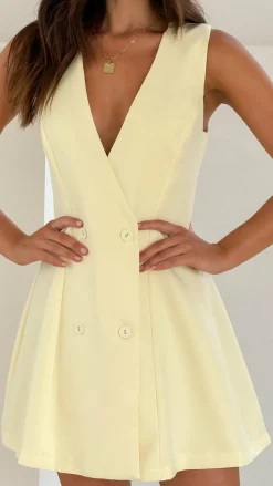Hani Mini Dress - Soft Yellow