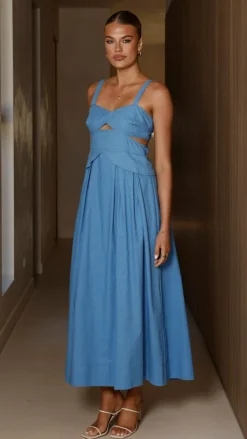 Harleigh Midi Dress - Blue