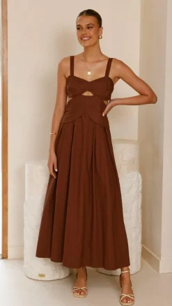 Harleigh Midi Dress - Brown