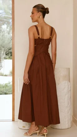 Harleigh Midi Dress - Brown