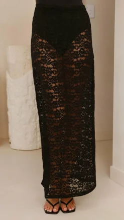 Harlene Lace Maxi Skirt - Black