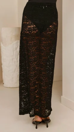 Harlene Lace Maxi Skirt - Black