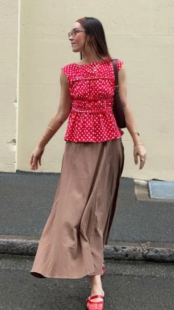 Harmonia Top - Red / White Polka Dot