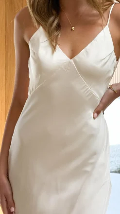 Harper Thin Strap Maxi Dress - Ivory