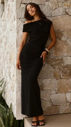 Helana Off Shoulder Maxi Dress - Black