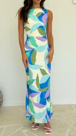 Helenie Maxi Dress - Blue/Green