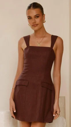 Hilarie Mini Dress - Brown