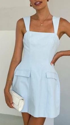 Hilarie Mini Dress - Light Blue