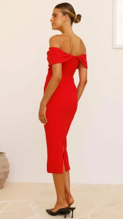 Holly Midi Dress - Red