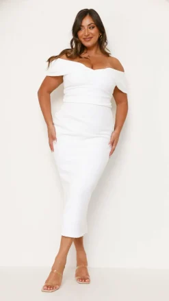 Holly Midi Dress - White