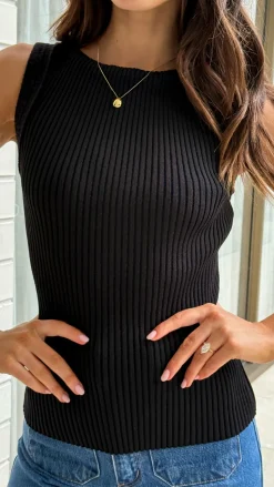 Ida Knit Top - Black