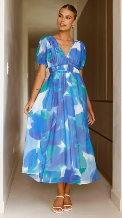 Ilah Maxi Dress - Blue/Green
