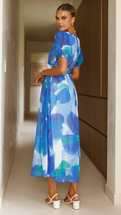 Ilah Maxi Dress - Blue/Green