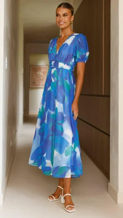 Ilah Maxi Dress - Blue/Green