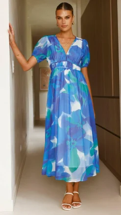 Ilah Maxi Dress - Blue/Green