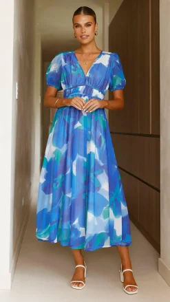 Ilah Maxi Dress - Blue/Green