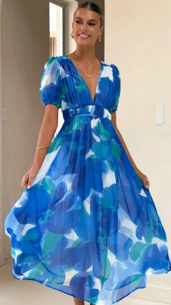 Ilah Maxi Dress - Blue/Green