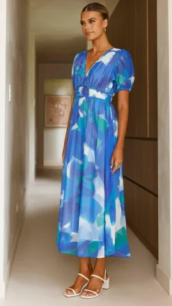 Ilah Maxi Dress - Blue/Green