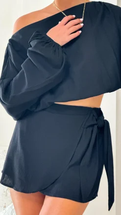Ilara Wrap Skort - Black