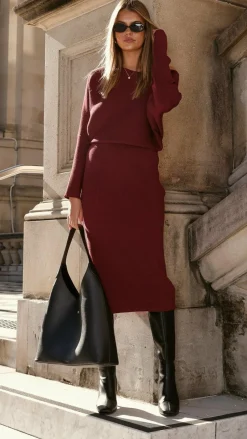 Iluka Knit Top - Burgundy