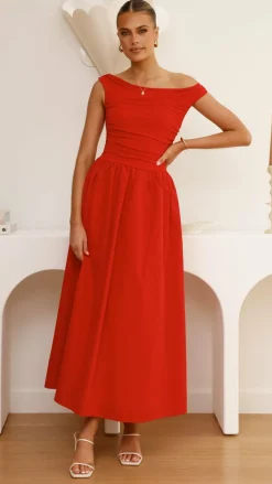 Immy Midi Dress - Red