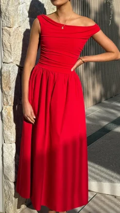 Immy Midi Dress - Red