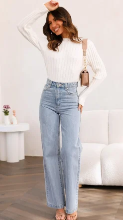 Imogen Long Sleeve Knit Crop - White