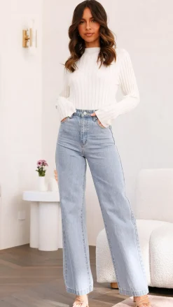 Imogen Long Sleeve Knit Crop - White