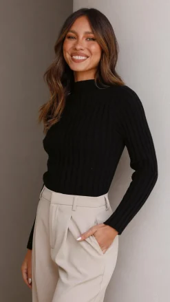 Imogen Long Sleeve Top - Black