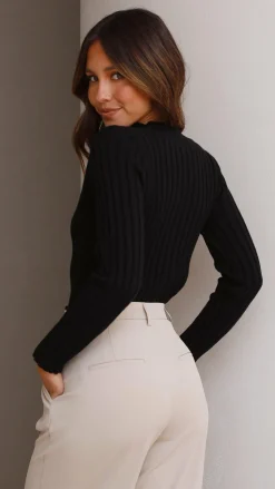 Imogen Long Sleeve Top - Black