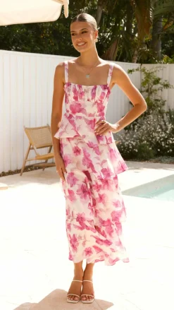 Indi Maxi Dress - Pink Floral