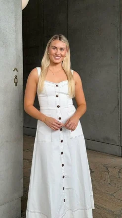 Indigo Midi Dress - White Denim